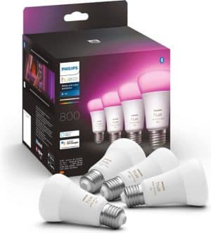 4-Pack Philips Hue White & Color Ambiance LED E27 6