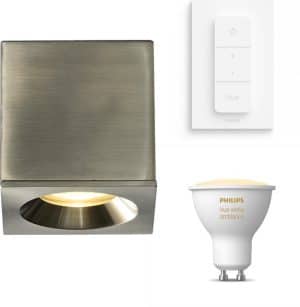 Acb iluminacion Branco opbouwspot - LED -  zilver - 1 lichtpunt - Incl. Philips Hue White Ambiance Gu10 & dimmer