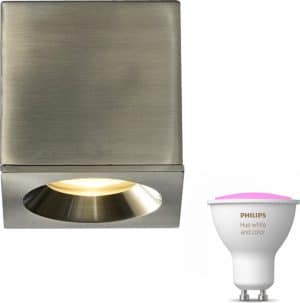 Acb iluminacion Branco opbouwspot - LED -  zilver - 1 lichtpunt - Incl. Philips Hue White & Color Ambiance Gu10