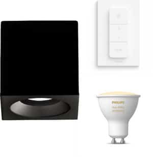 Acb iluminacion Branco opbouwspot - LED -  zwart - 1 lichtpunt - Incl. Philips Hue White Ambiance Gu10 & dimmer