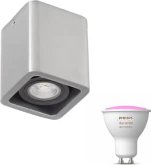 Artdelight Mona opbouwspot - Zilver - 1 lichtpunt - Incl. Philips Hue White & Color Ambiance Gu10