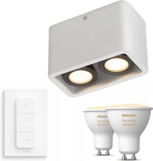 Artedelight Moni opbouwspot - Wit - 2 lichtpunten - Incl. Incl. Philips Hue White Ambiance Gu10 & dimmer