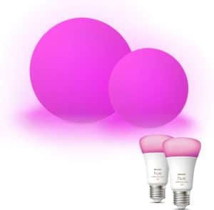 GG-spot Sphere Sfeerlamp Bol Combi Duo Ø 30 cm & 40 cm - Tuinverlichting - E27 - Wit - 2 Lichtpunten - Incl. Philips Hue White & Color Ambiance E27