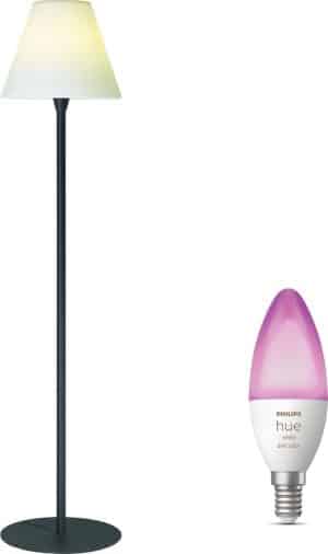 GG-spot Vloerlamp voor Binnen en Buiten - 176 cm - Dimbaar - IP56 Waterbestendigheid - Incl. Philips Hue White & Color Ambiance E14