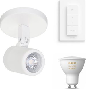 Highlight Rain opbouwspot - LED - wit - 1 lichtpunt - Incl. Philips Hue White Ambiance Gu10 & dimmer