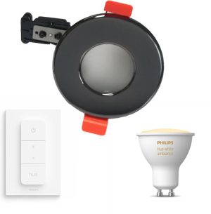 Jotaeme Xino inbouwspot - zwart - 1 lichtpunt - Incl. Philips Hue White Ambiance Gu10 & dimmer