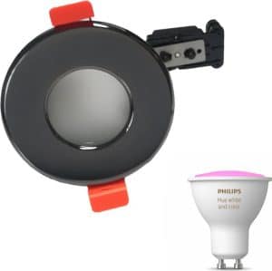 Jotaeme Xino inbouwspot  - zwart - 1 lichtpunt - Incl. Philips Hue White & Color Ambiance Gu10