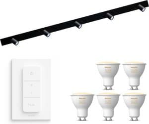 Masterlight Bounce opbouwspot - LED - zwart - 5 lichtpunten - Incl. Philips Hue White Ambiance Gu10 & dimmer