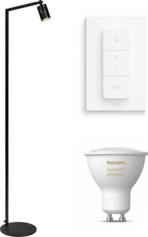 Masterlight Bounce vloerlamp - LED - zwart multicolor - 1 lichtpunt - Incl. Philips Hue White Ambiance Gu10 & dimmer