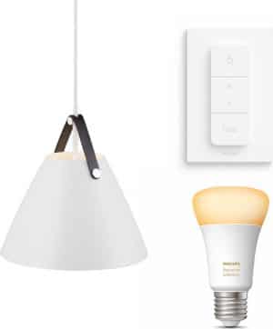Nordlux Strap 27 hanglamp - LED -  wit - 1 lichtpunt - Incl. Philips Hue White Ambiance E27 & dimmer