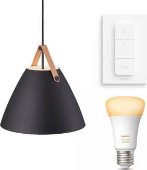 Nordlux Strap 36 hanglamp - LED -  zwart - 1 lichtpunt - Incl. Philips Hue White Ambiance E27 & dimmer