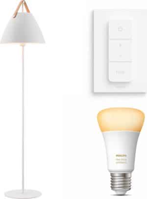 Nordlux Strap vloerlamp - LED - wit - 1 lichtpunt - Incl. Philips Hue White Ambiance E27 & dimmer