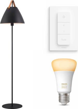 Nordlux Strap vloerlamp - LED - zwart - 1 lichtpunt - Incl. Philips Hue White Ambiance E27 & dimmer