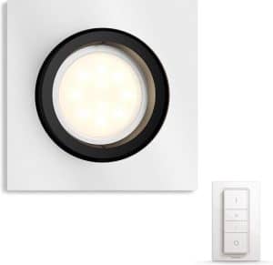 Philips Hue Milliskin recessed Inbouwspot basis - White Ambiance - GU10 - Aluminium - 6W - Vierkant - incl. Dimmer Switch