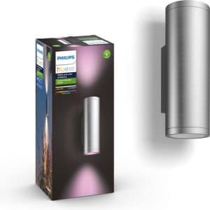 Philips Hue Outdoor Appear Inox Wandlamp - White and Color Ambiance - Gëintegreerd LED - Roestvrijstaal - 8W - IP44