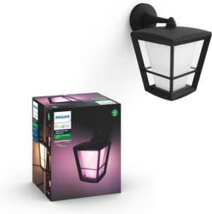 Philips Hue Outdoor Econic Downlight Wandlamp - White and Color Ambiance - Gëintegreerd LED - Zwart - 15W - IP44