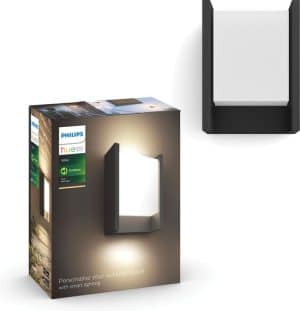 Philips Hue Outdoor Fuzo muurlamp - White - zwart - breed - IP44