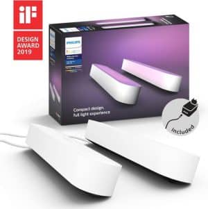 Philips Hue Play Lichtbalk Tafellamp basis - White and Color Ambiance - Gëintegreerd LED - Wit - 42W - 2 Stuks