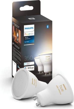 Philips Hue Slimme Lichtbron GU10 Duopack - White Ambiance - 5W - Bluetooth - 2 Stuks