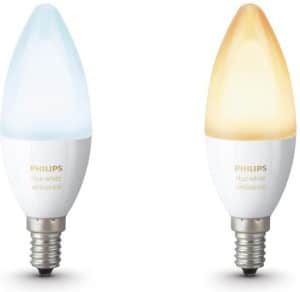 Philips Hue Slimme Verlichting Kaarslamp - White Ambiance - E14 - 2 Stuks