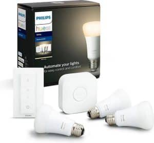 Philips Hue Starterspakket E27 Lichtbron met Bridge en Dimmer Switch - White - 3 x 9W - Bluetooth