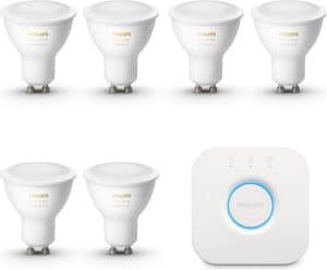 Philips Hue Starterspakket G10 Lichtbron met Bridge - White Ambiance - 6 x 5W - Bluetooth