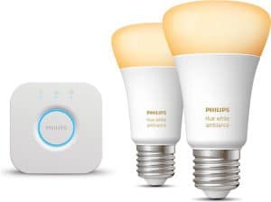 Philips Hue Starterspakket - White Ambiance - E27 - 2 lampen - 1 bridge