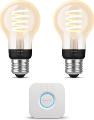 Philips Hue Starterspakket - White Ambiance - Filament Standaard - E27 - 2 lampen - Bridge