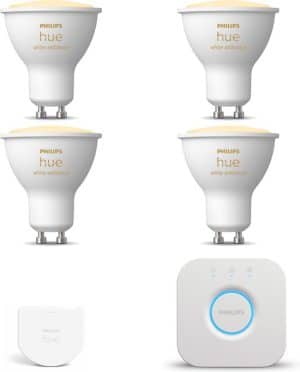 Philips Hue Starterspakket - White Ambiance - GU10 - 4 lampen - Wall switch - Bridge