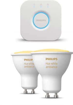 Philips Hue Starterspakket - White Ambiance - Gu10 - 2 lampen - 1 bridge