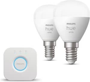 Philips Hue Starterspakket - White - Kogellamp E14 - 2 lampen - 1 bridge