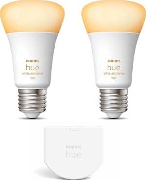 Philips Hue Uitbreidingspakket - White Ambiance - E27 - 2 lampen - Wall switch