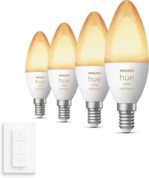 Philips Hue Uitbreidingspakket - White Ambiance - Kaarslamp E14 - 4 lampen
