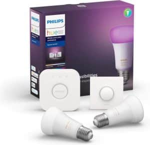 Philips Hue White & Col. Amb. E27 2er Starter Set 2x806lm Bluetooth 1x SmartButton